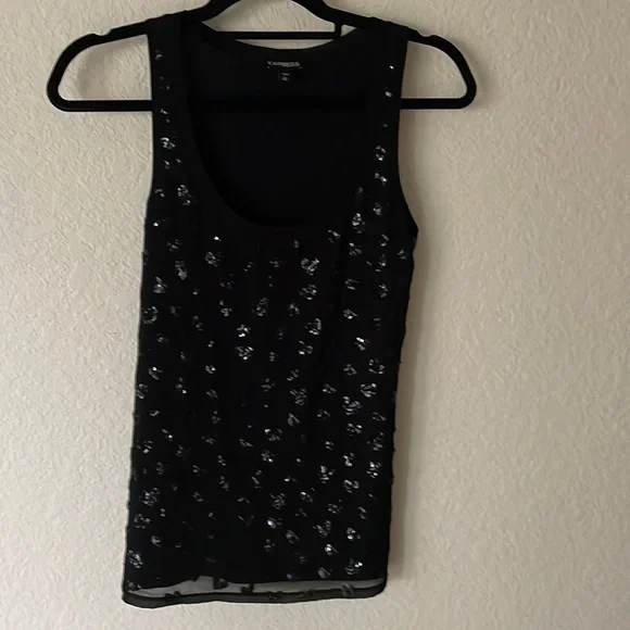 Express Woman’s Tank Top with Sequined Hearts Size Extra Small - Picture 1 of 5